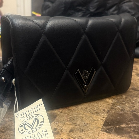 NWT Valentino Orlandi Vegan Leather Black Bag - Picture 7 of 7